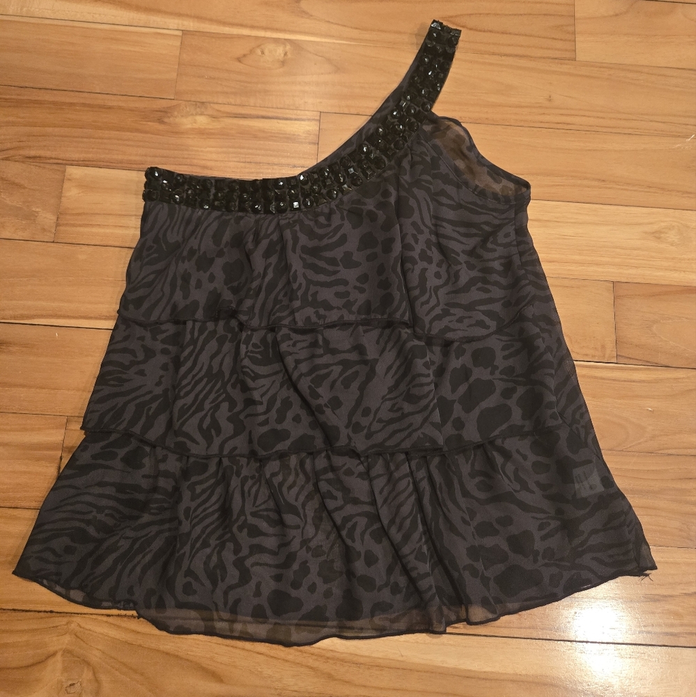 Belle Du Jour Black Camouflage Top